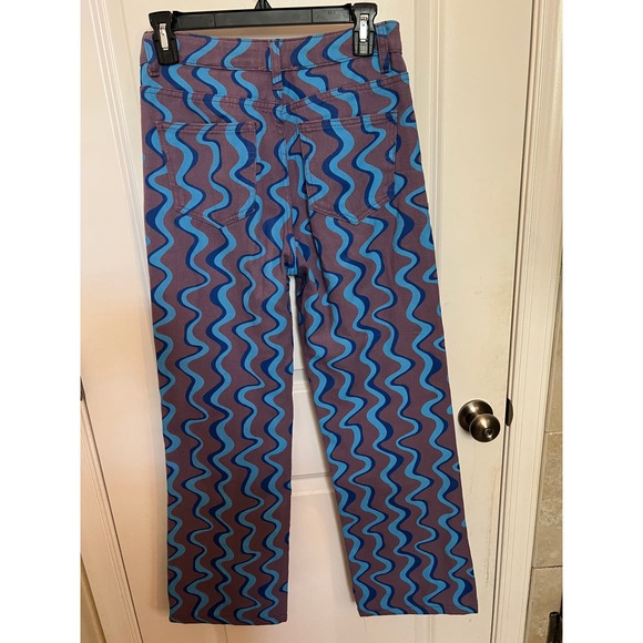 Bailey Rose High Waisted S  Denim Jeans Pants in Purple & Blue Fun Weavy Design - Picture 3 of 7